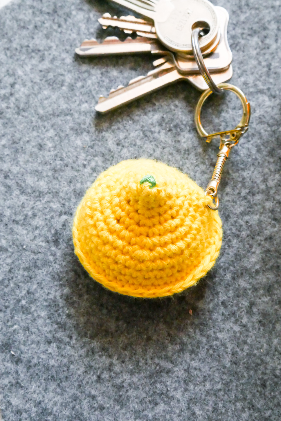 Schlüsselanhänger Zitrone- sommerliche Häkelanleitung