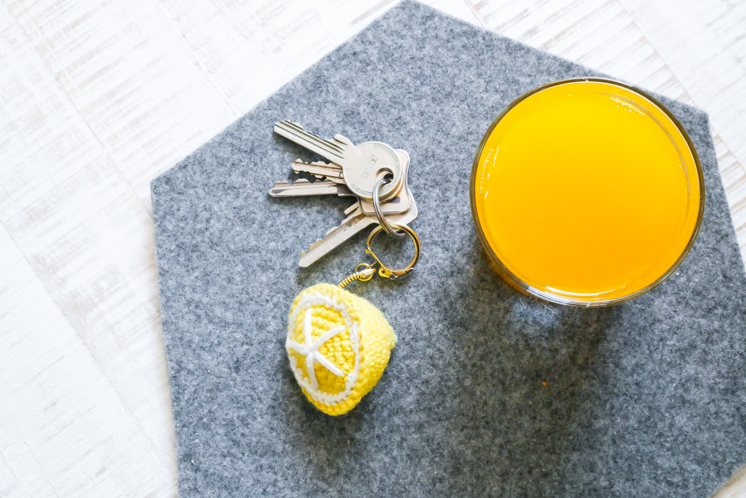 Schlüsselanhänger Zitrone- sommerliche Häkelanleitung