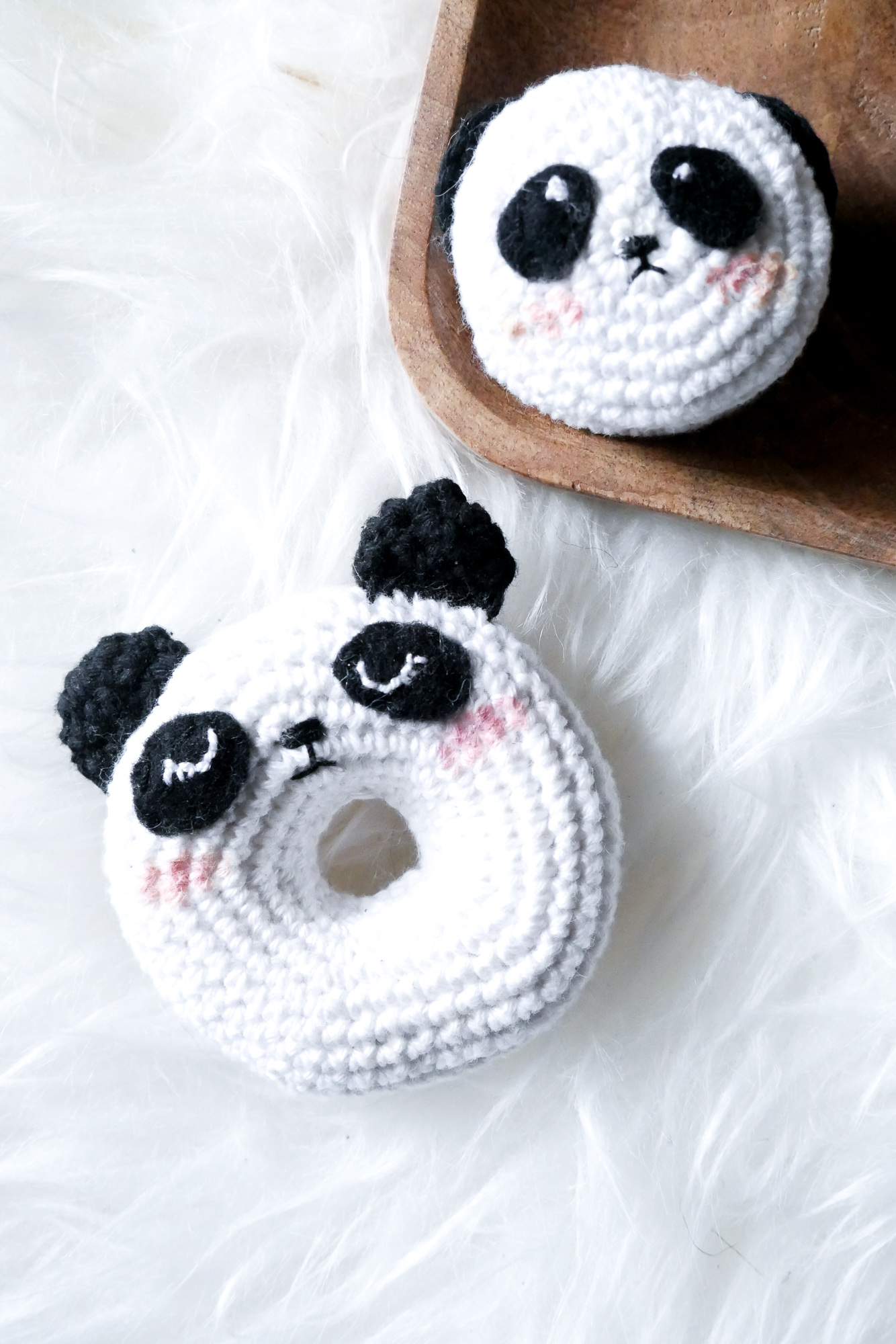 Panda-Amigurumi- Filz als Dekoobjekt für Amigurumi